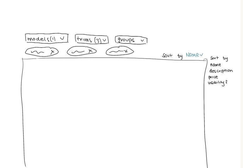 Filter panel wireframing